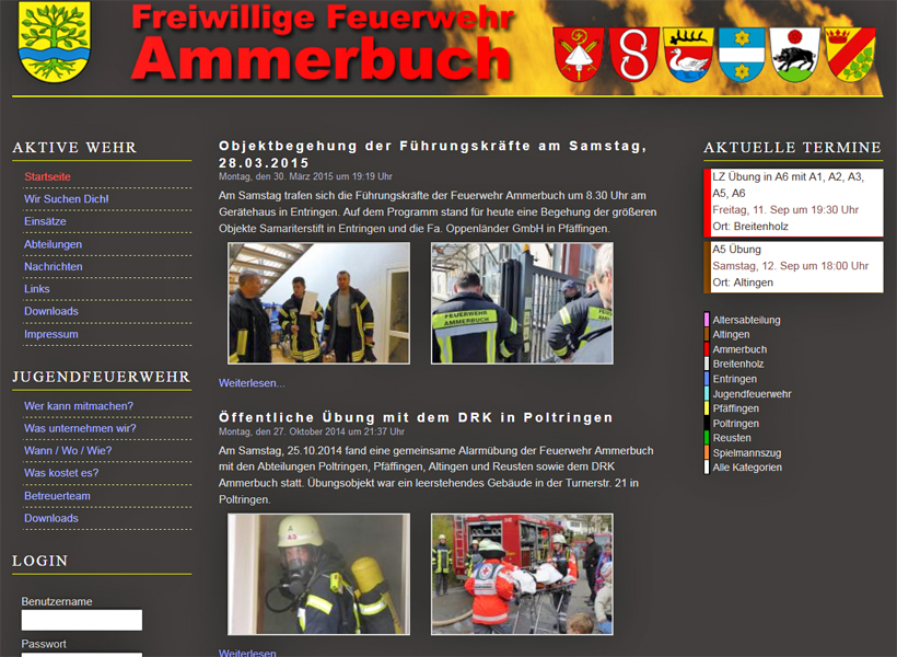 Homepage der Feuerwehr Ammerbuch